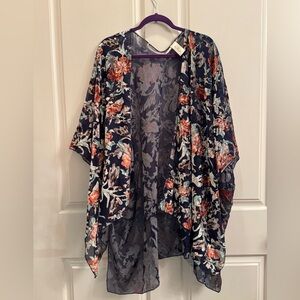 Simply Noelle Navy Floral Cape